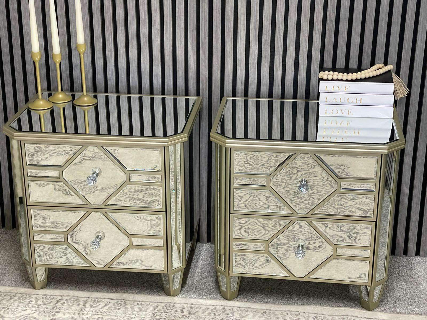 Mirrored Bedside Tables