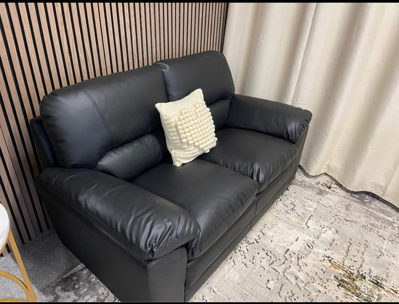 Brown Faux Leather Sofa