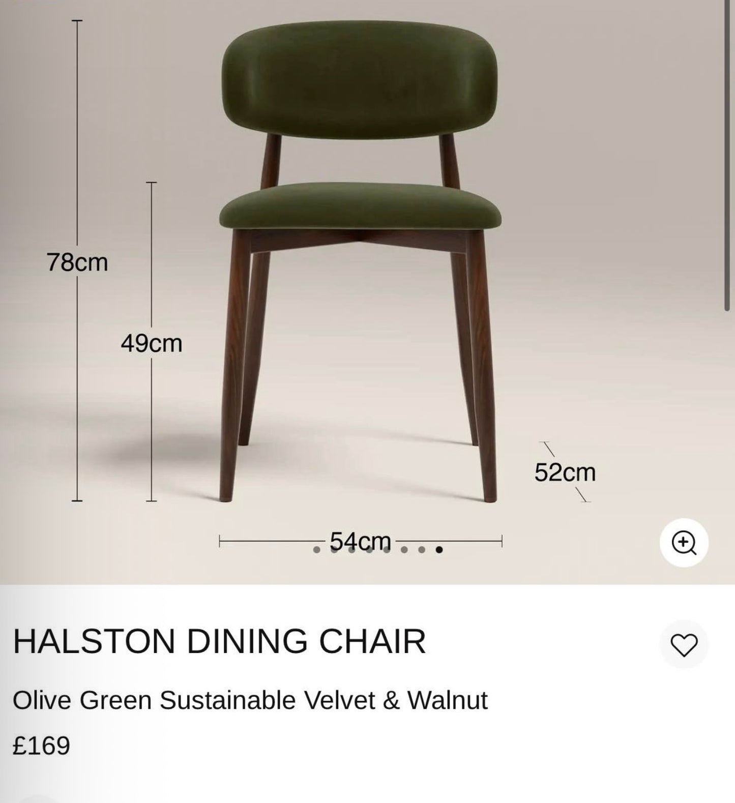 Halston Green Velvet Dining Chairs x4