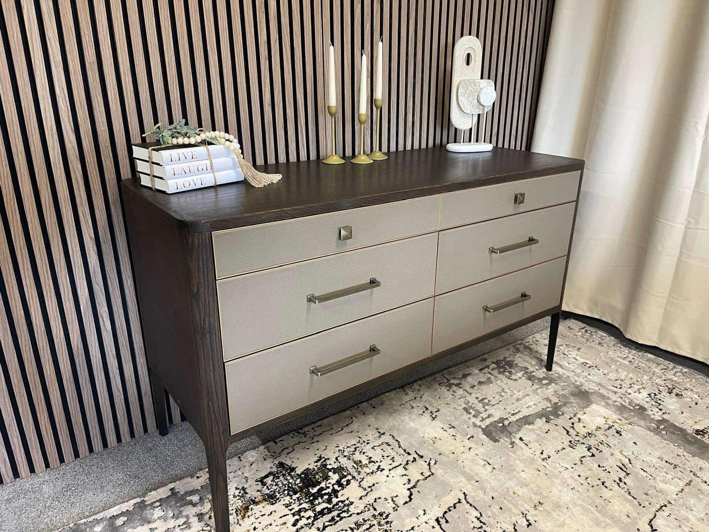 Hudson 6 Drawers Chest Faux Leather