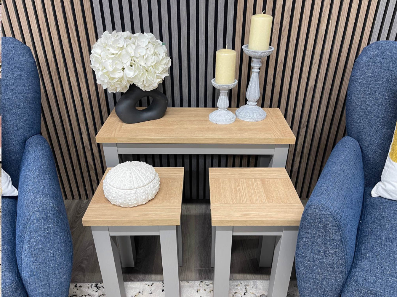 Next Malvern Dove Grey Nest Of 3 Side Tables