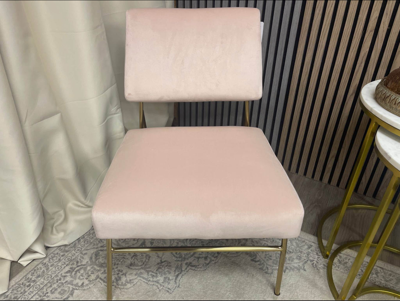 Set Of 2 Blush Pink Accent Chairs