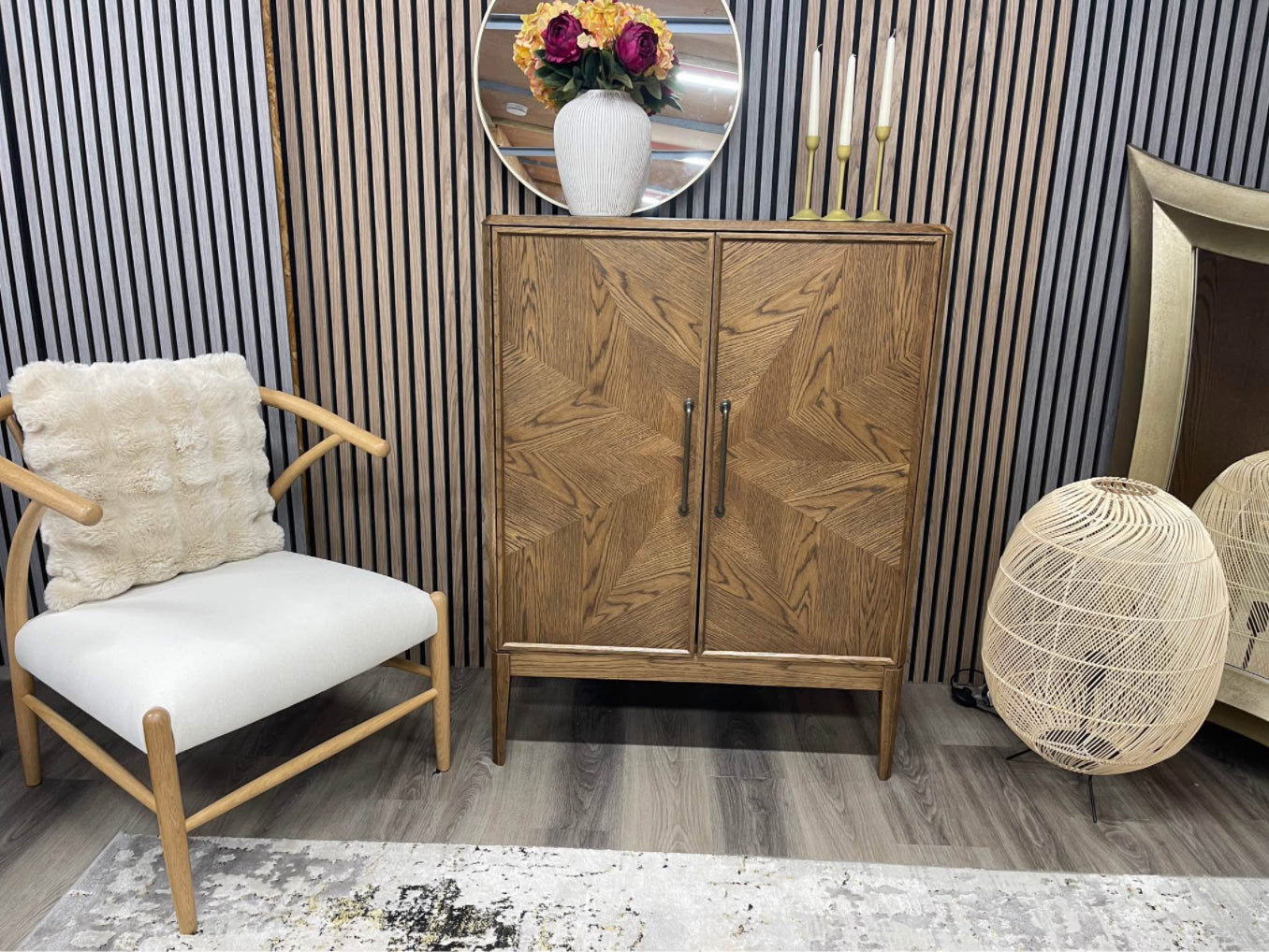 Next Nina Campbell Dark Oak Drinks Cabinet