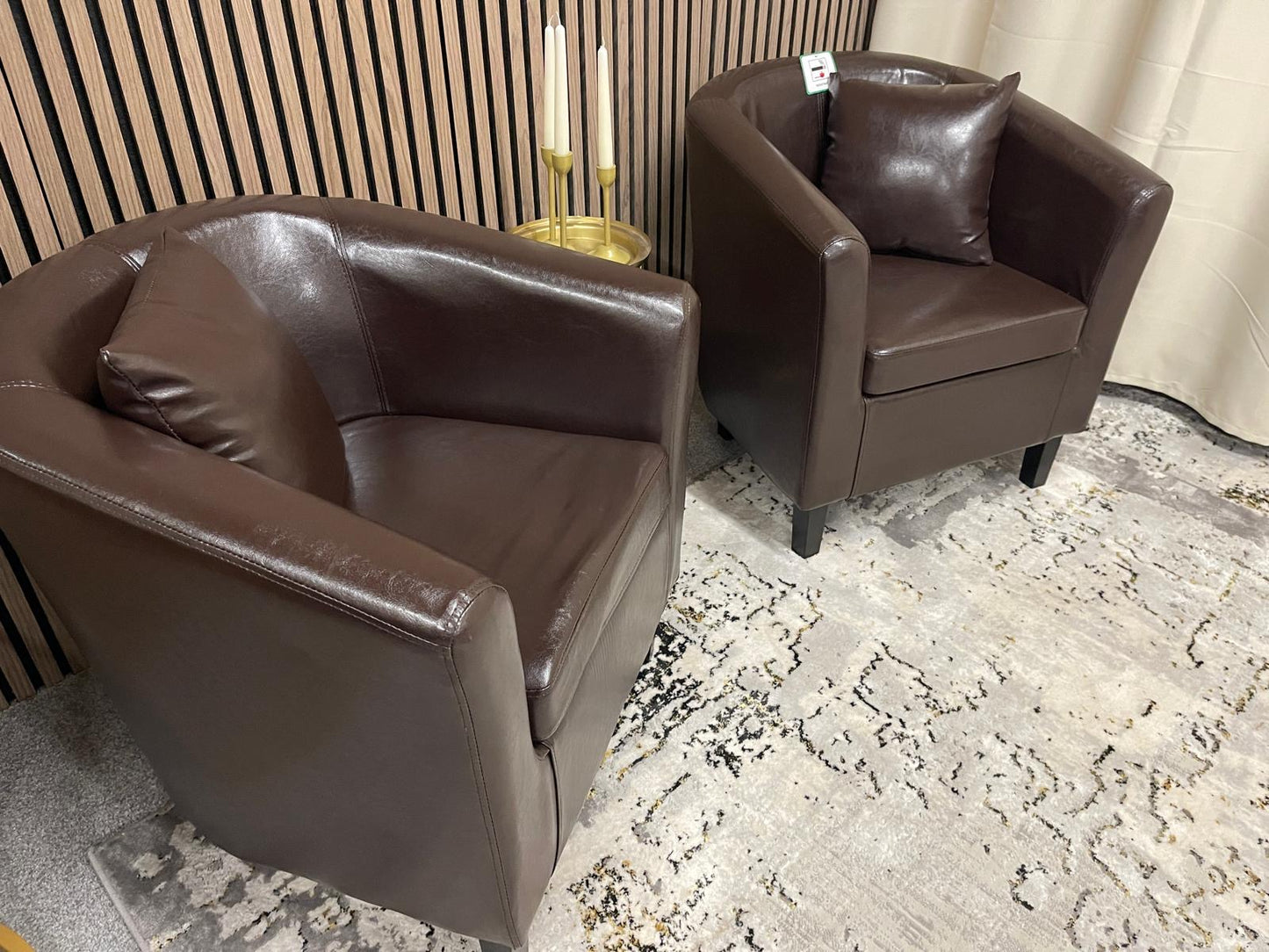 Leather Tub Chairs x2