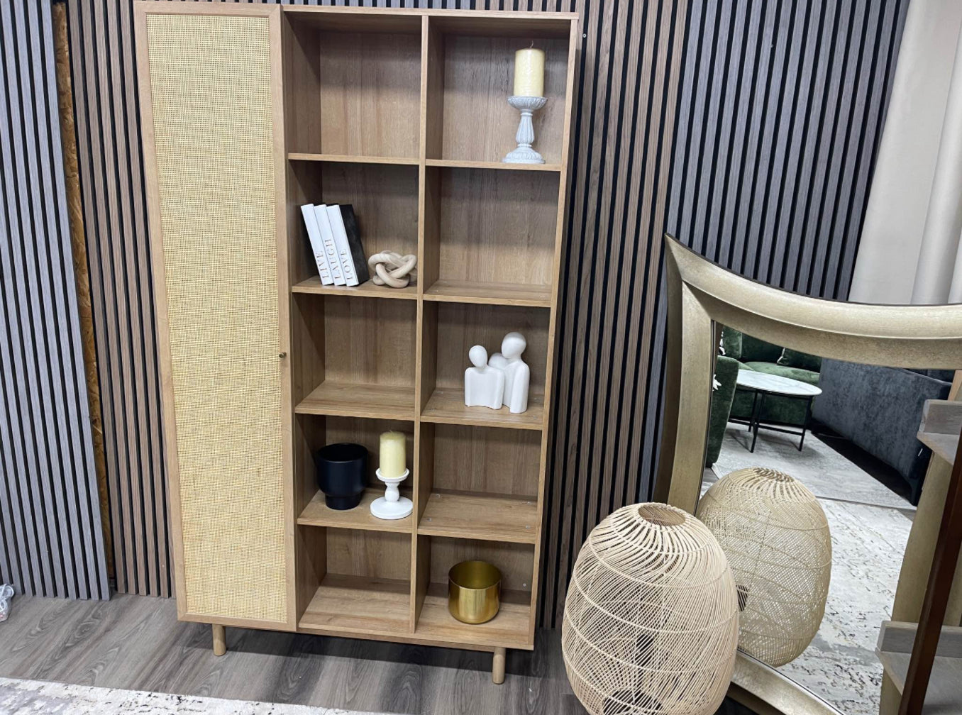 Made.Com Rattan Shelving Unit/Bookcase