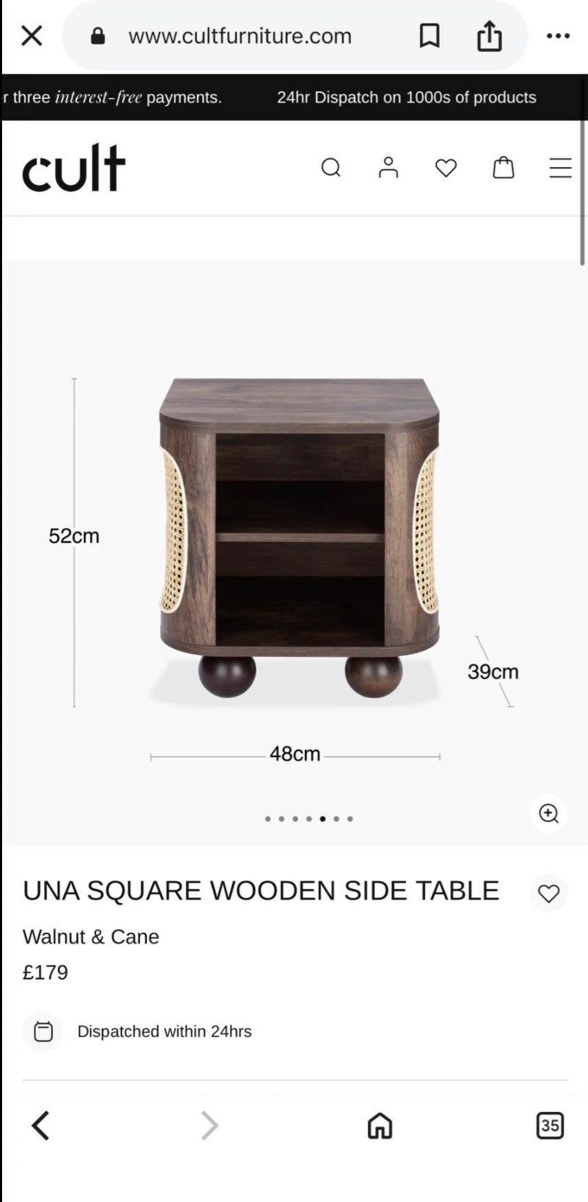 Una Wooden Side Table