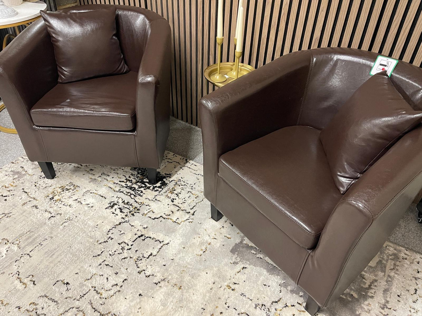 Leather Tub Chairs x2