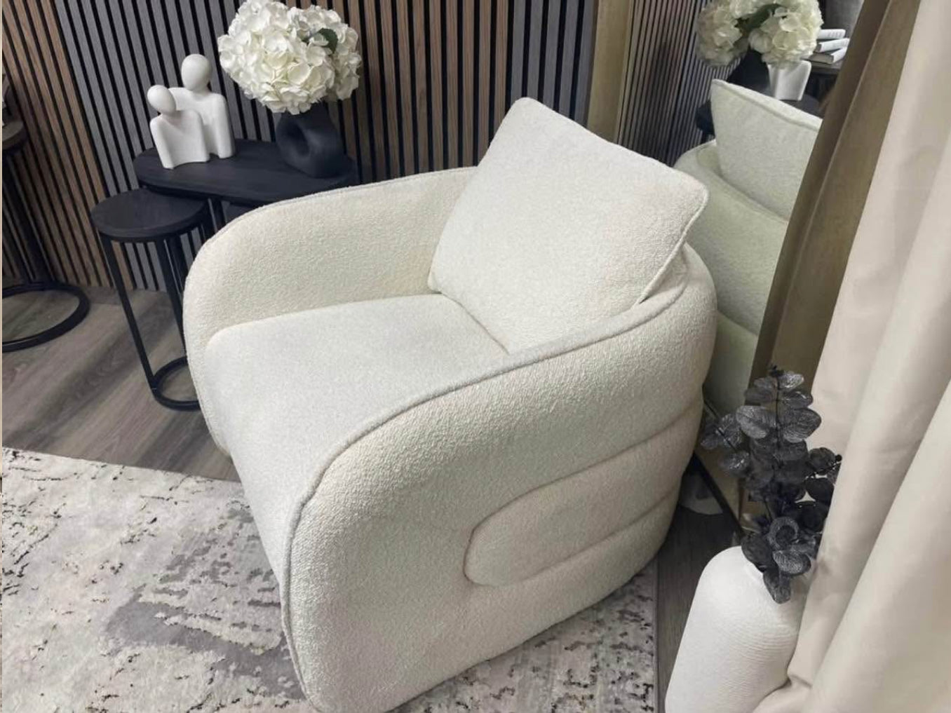 Next White Boucle Accent Chair