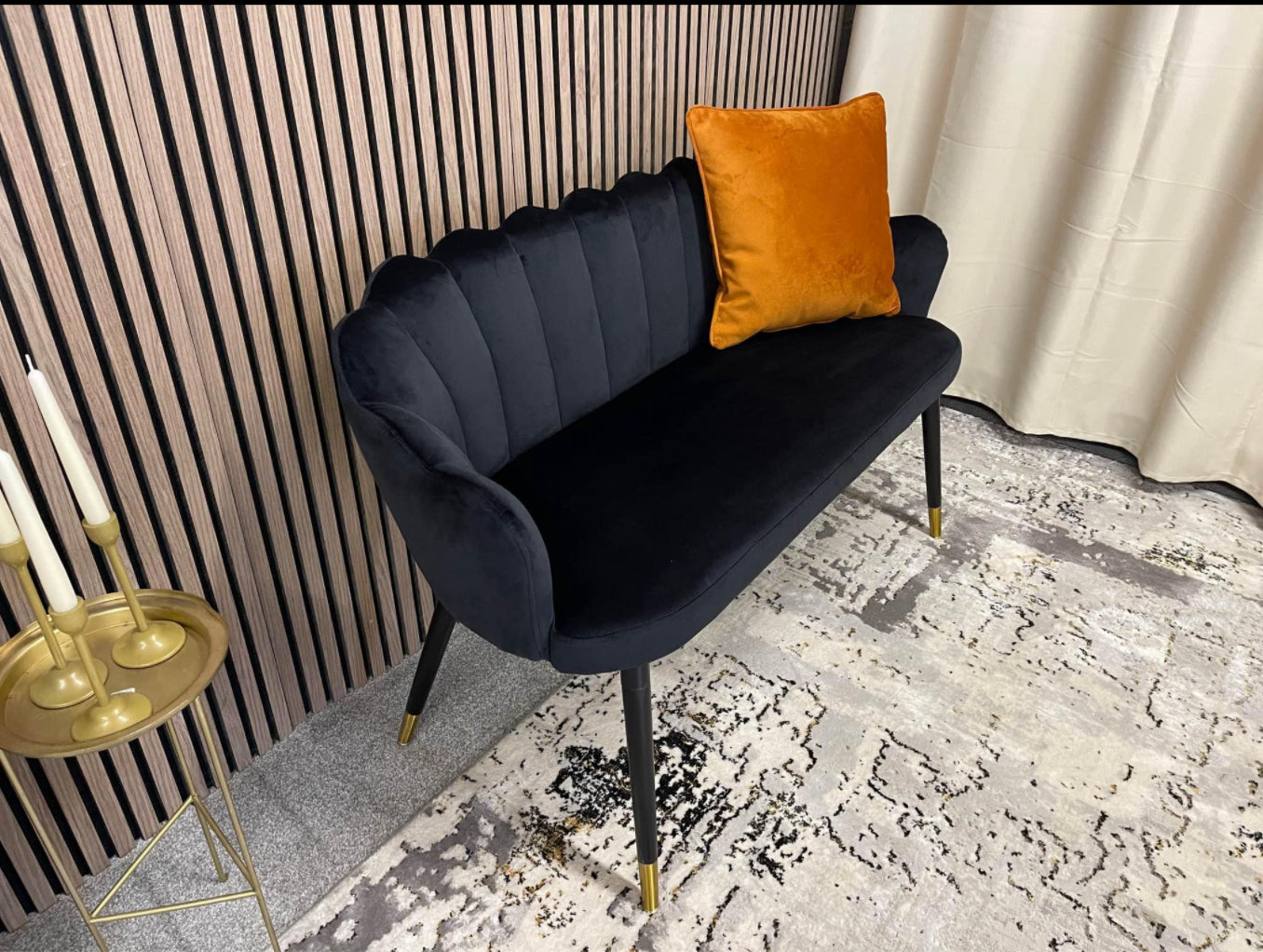 Black Velvet Cocktail Sofa