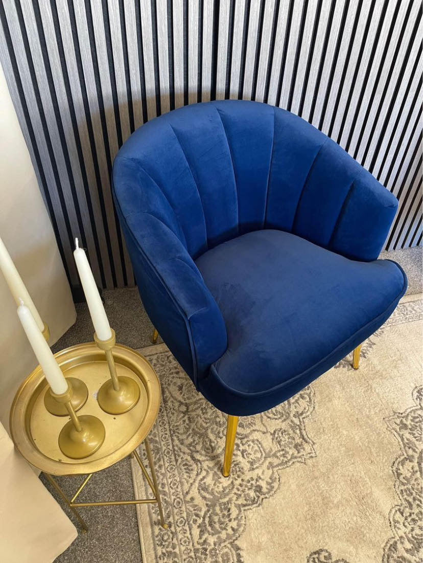 Royal blue accent chair