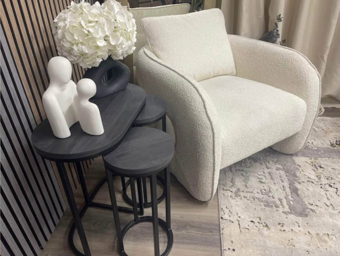 Next White Boucle Accent Chair