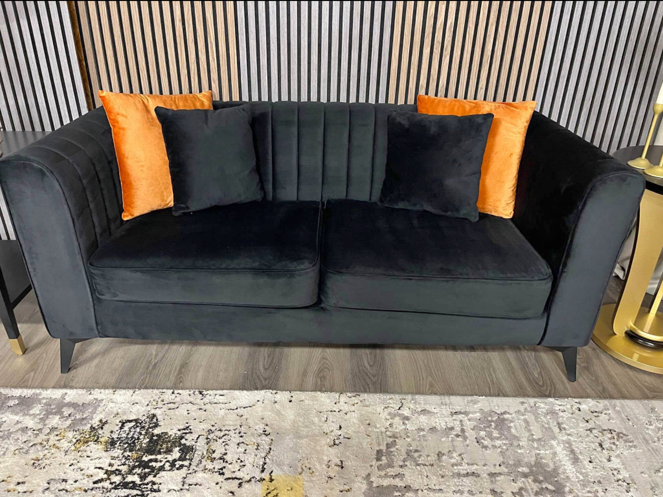 Black Velvet Sofa
