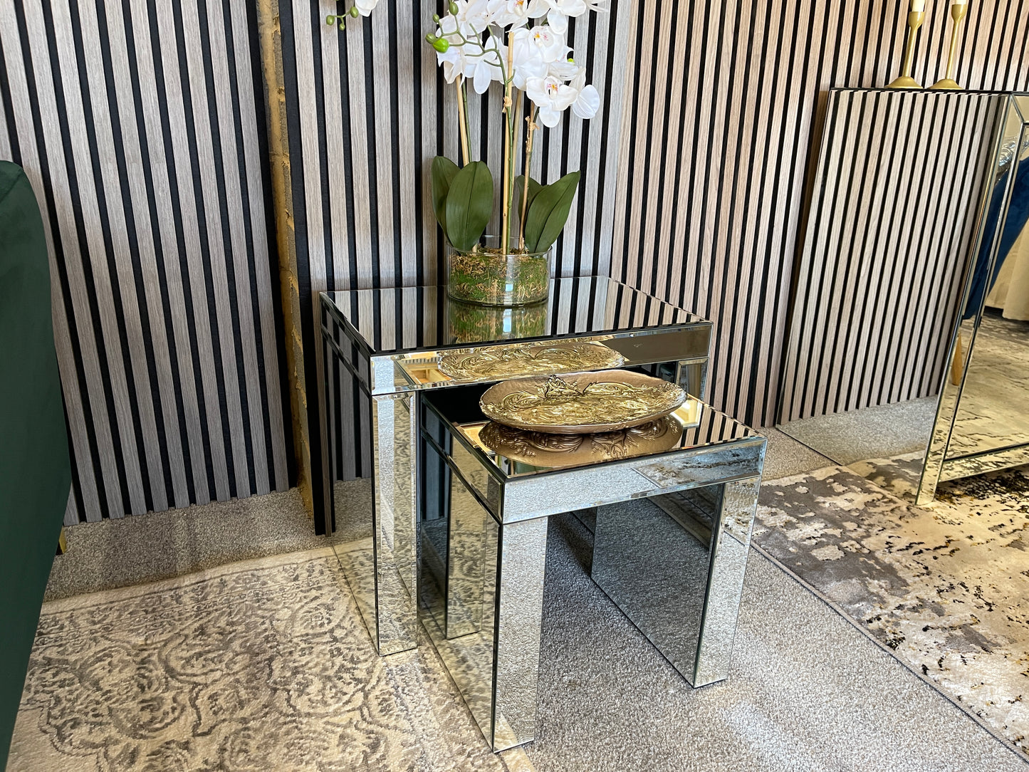 Mirrored side tables