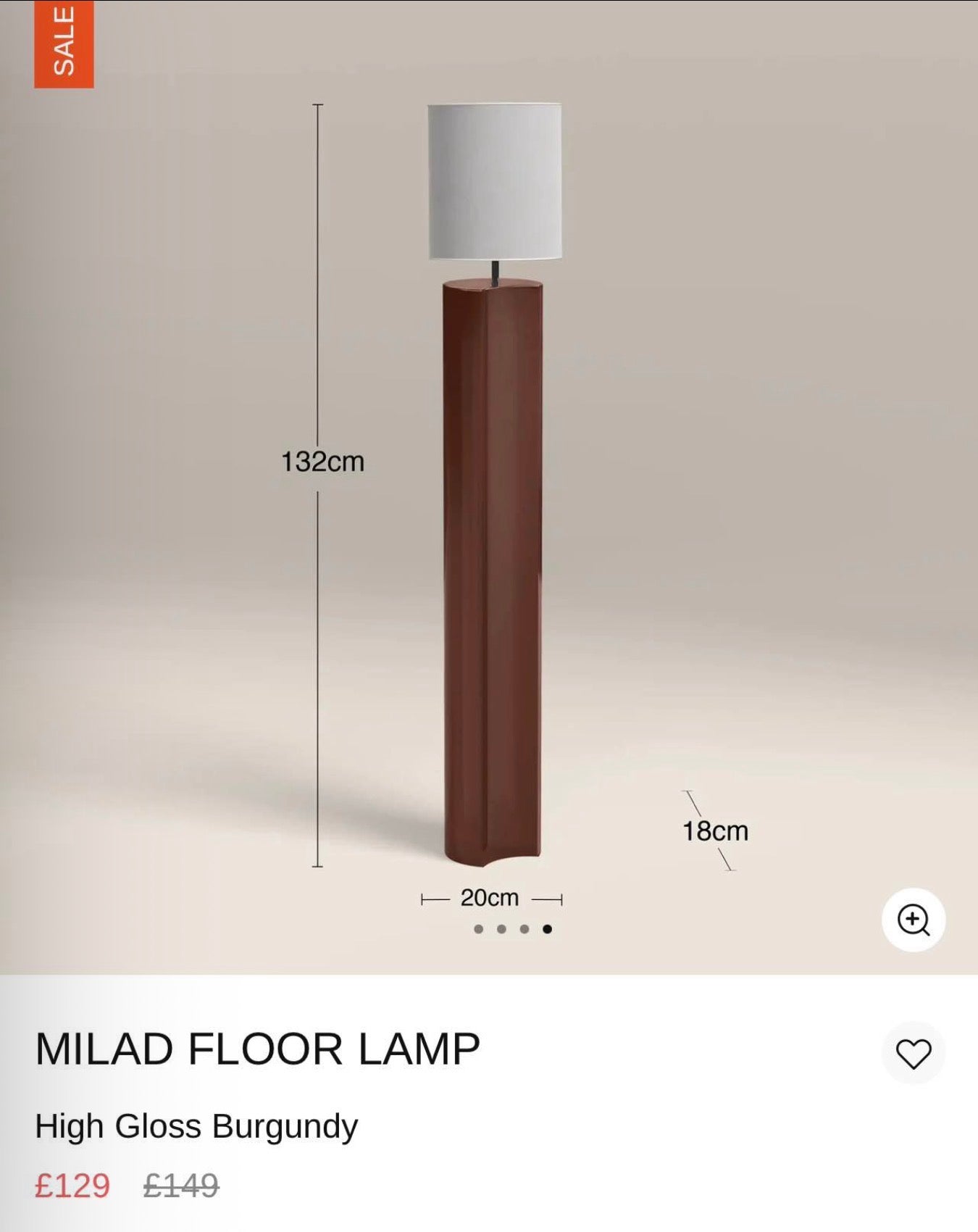 Burgundy Floor Lamp