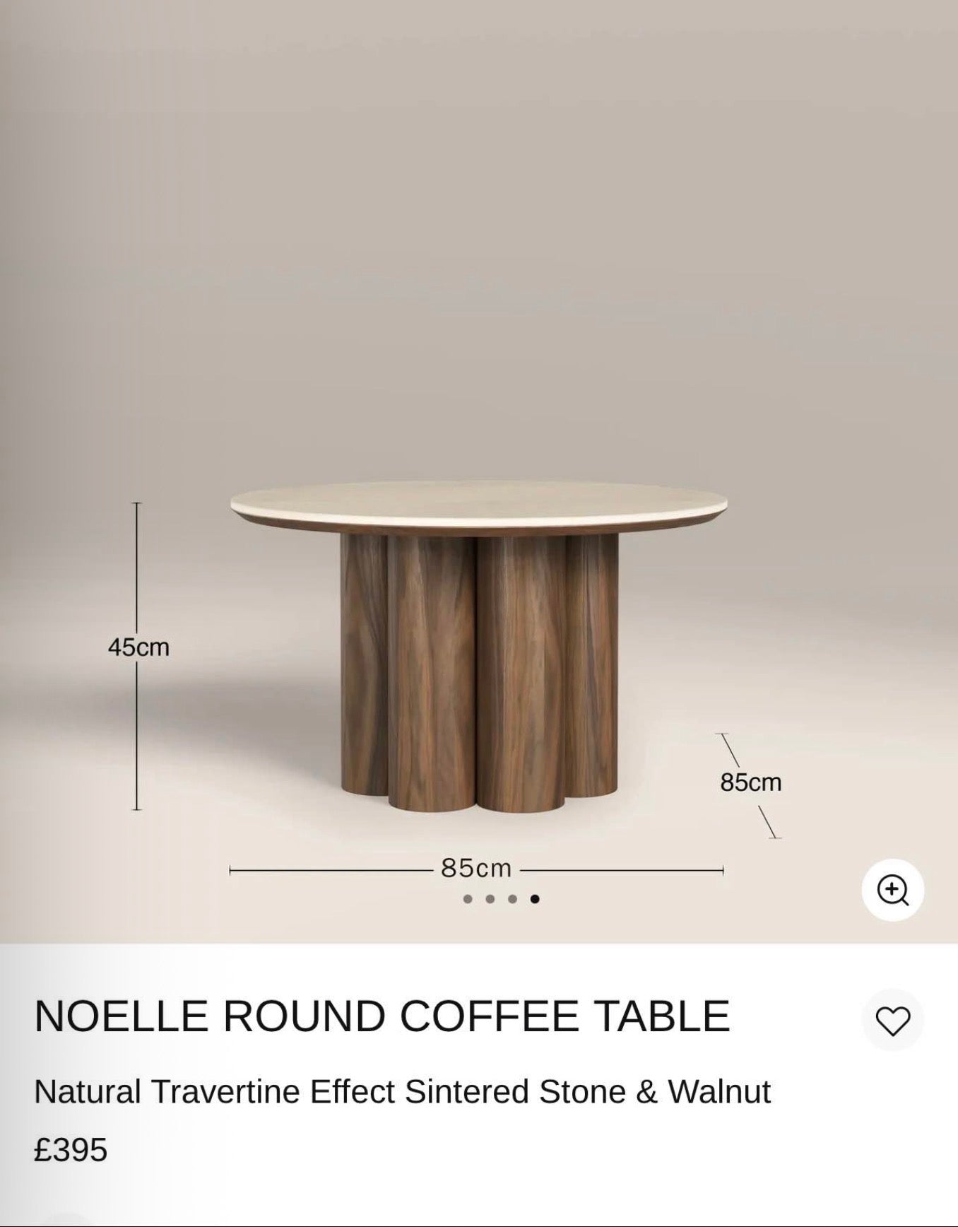 Noelle Round Stone Coffee Table