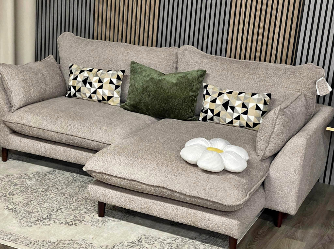 Corner Chaise Boucle Sofa