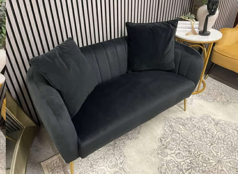 Black Velvet Sofa
