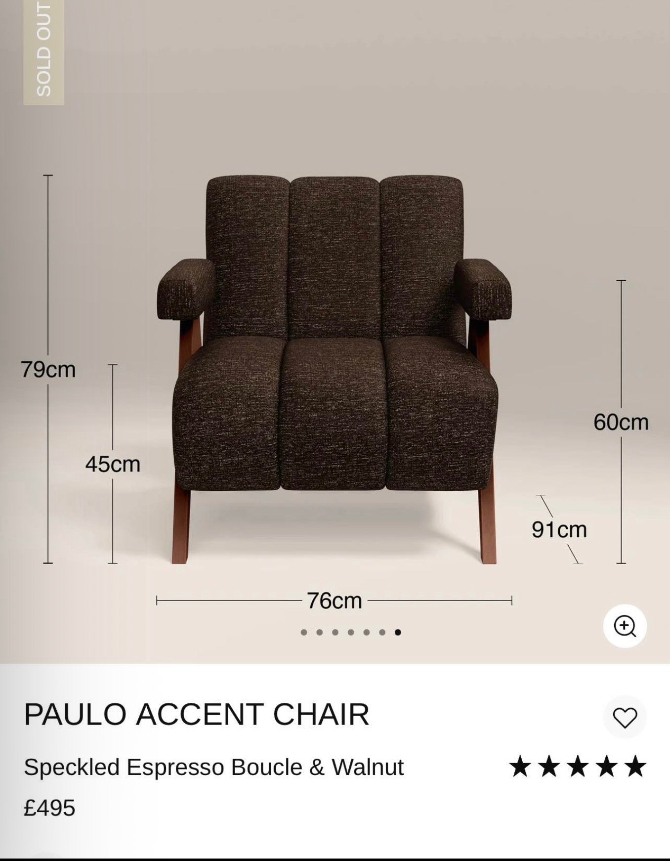 Paulo Speckled Espresso Boucle Armchair