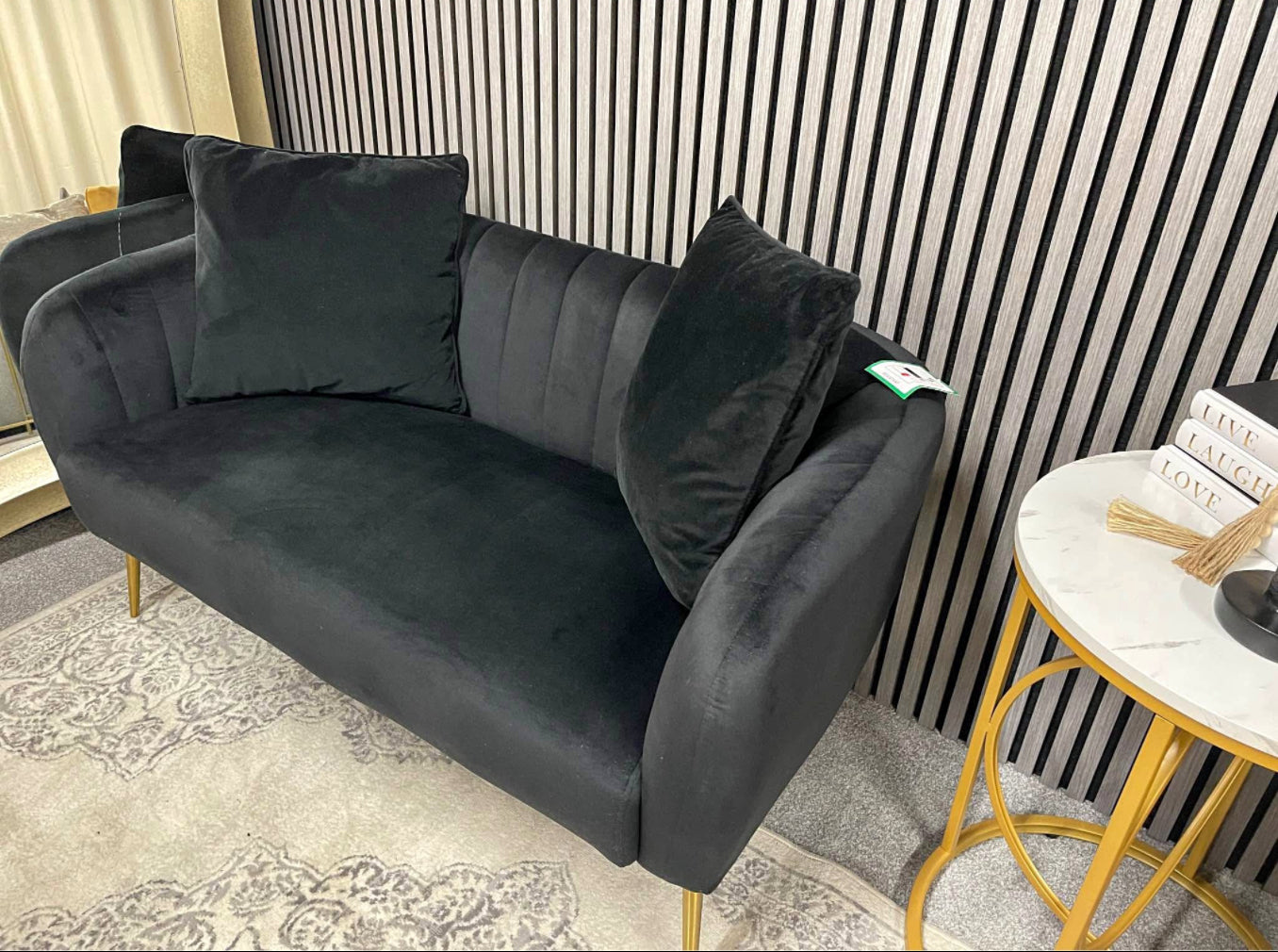 Black Velvet Sofa