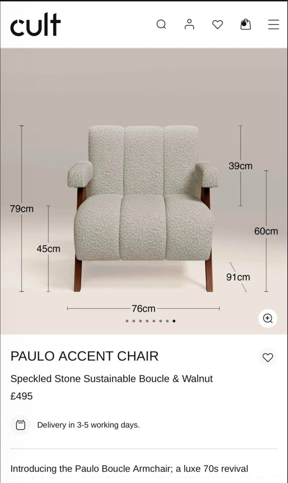 Set Of 2 Paulo Boucle Armchairs