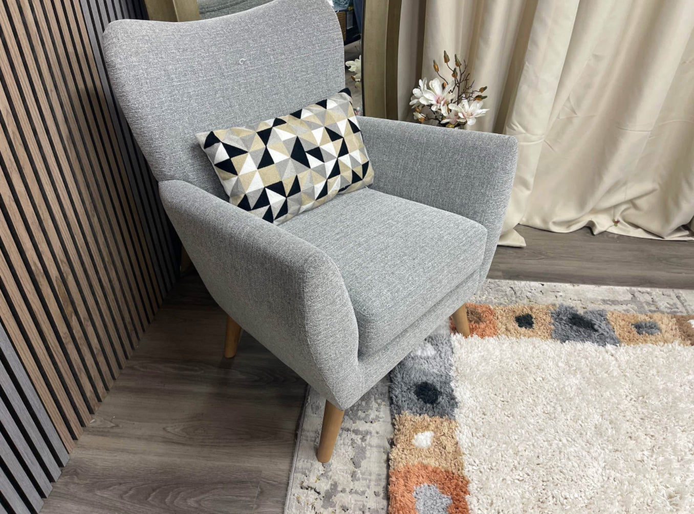 Next Chunky Chenille Grey Armchair