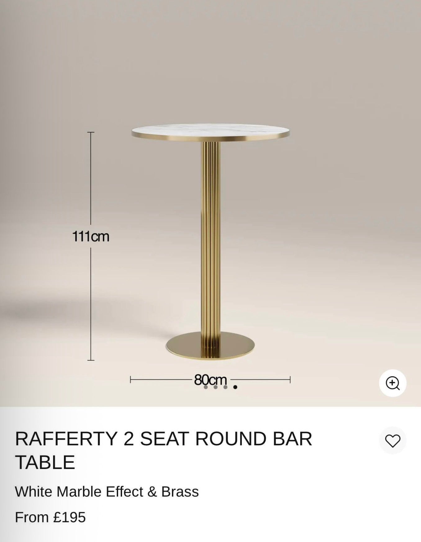 Round Bar Table Only