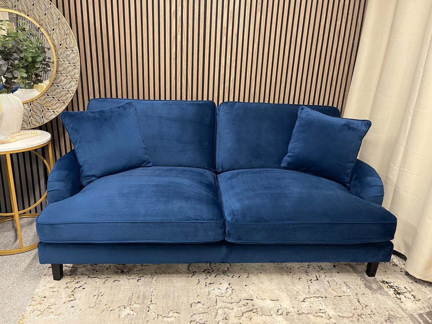 Navy Velvet Sofa