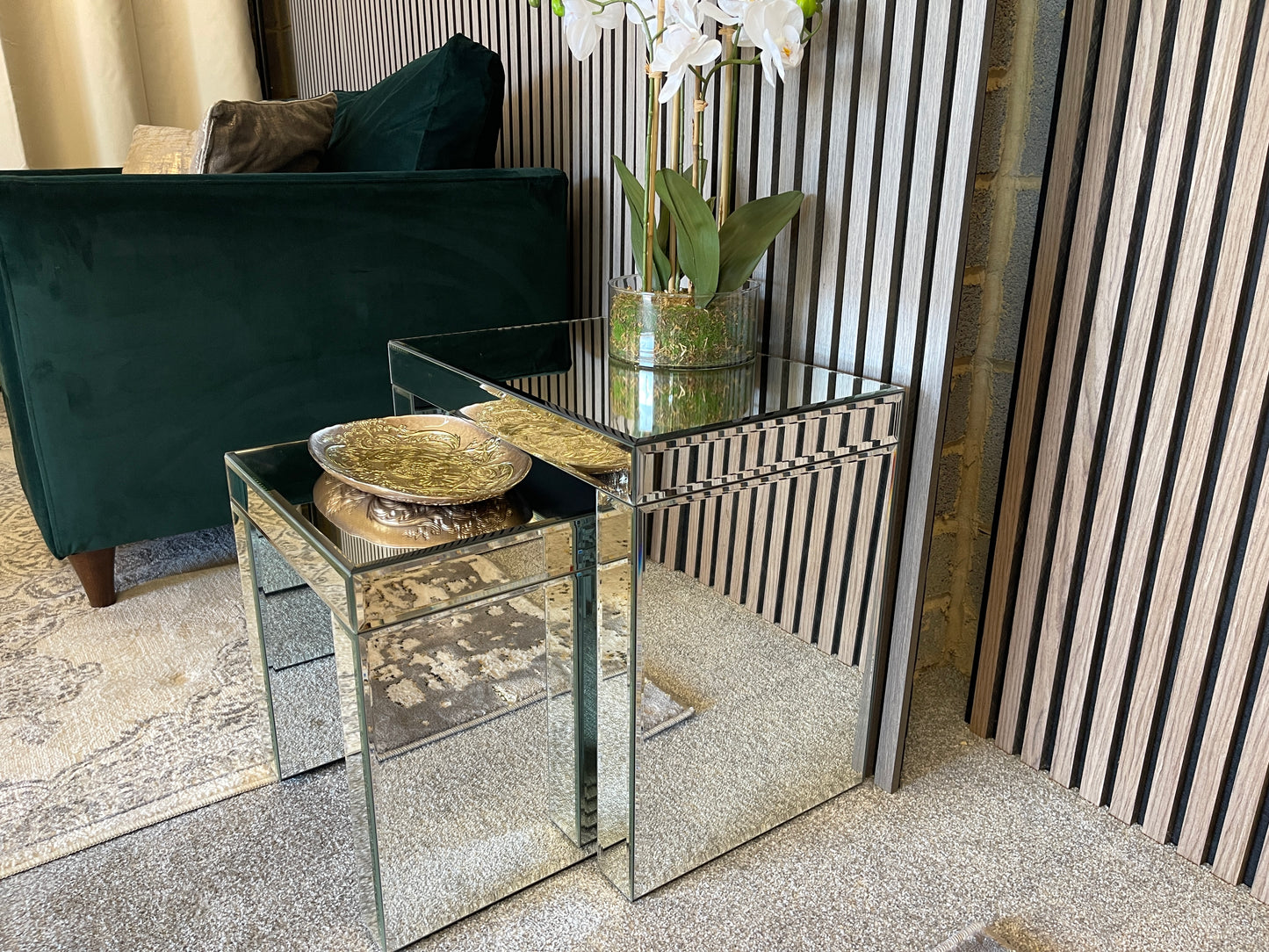 Mirrored side tables
