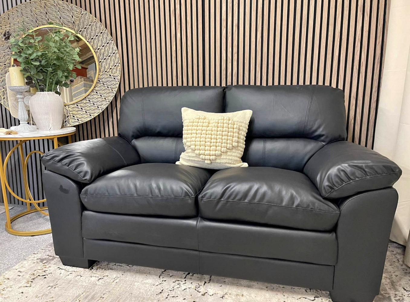 Brown Faux Leather Sofa