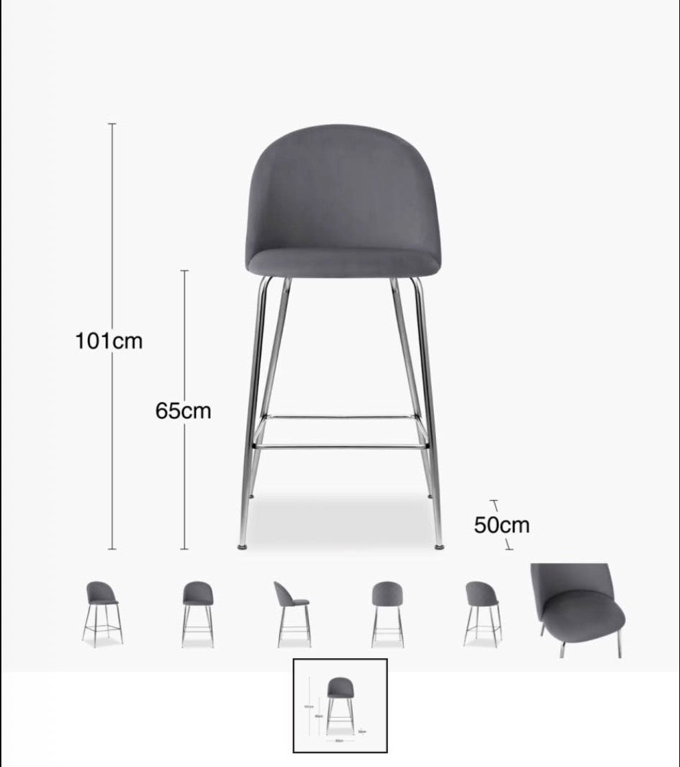 Grey Velvet Kitchen Stools £40 per chair