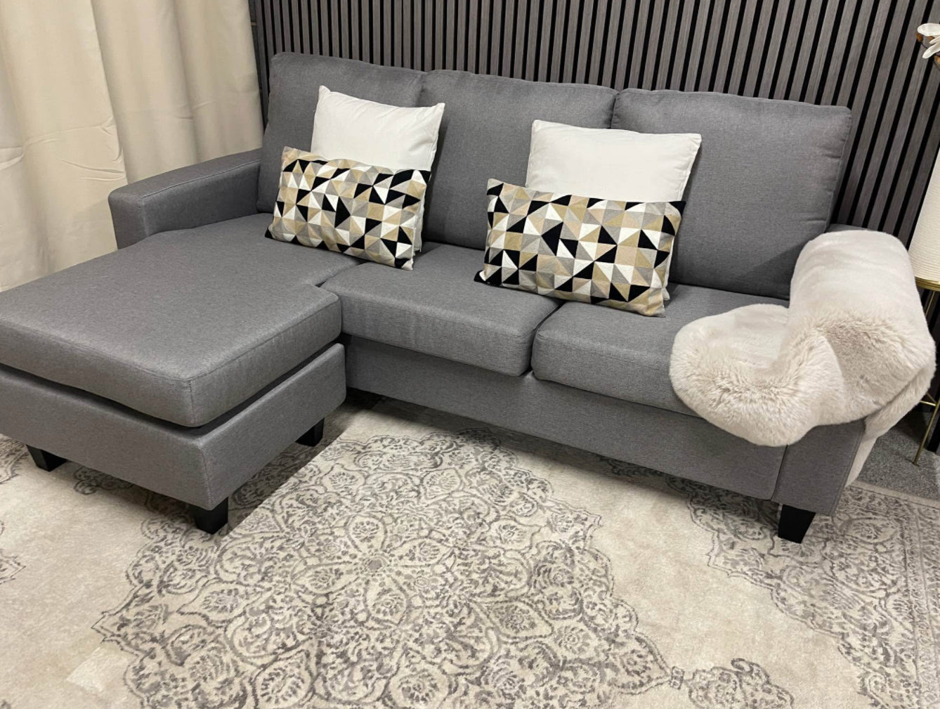 Grey Chaise Sofa (Left or Right)