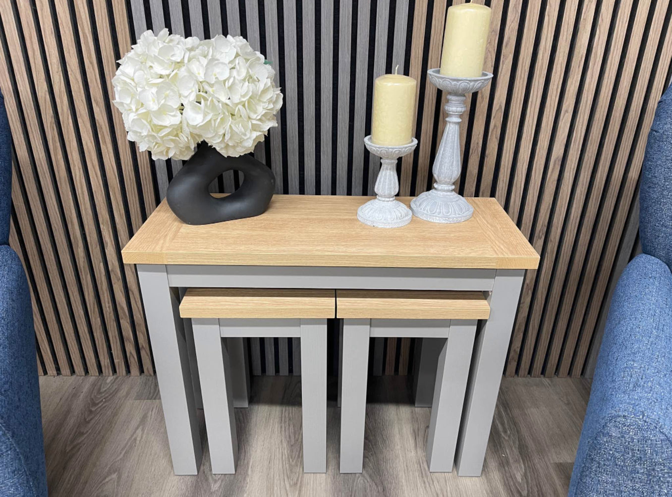 Next Malvern Dove Grey Nest Of 3 Side Tables