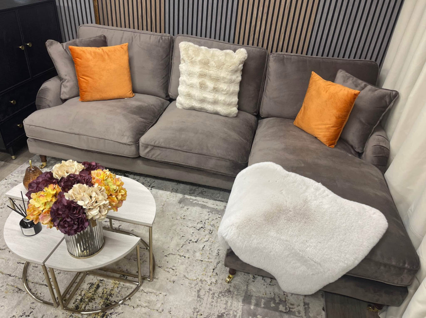 Ashby Large L Shape Velvet Sofa