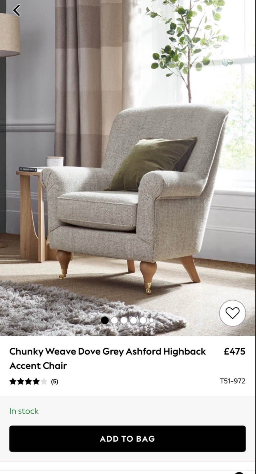 Next Chunky Weave Dove Grey Ashford Armchair