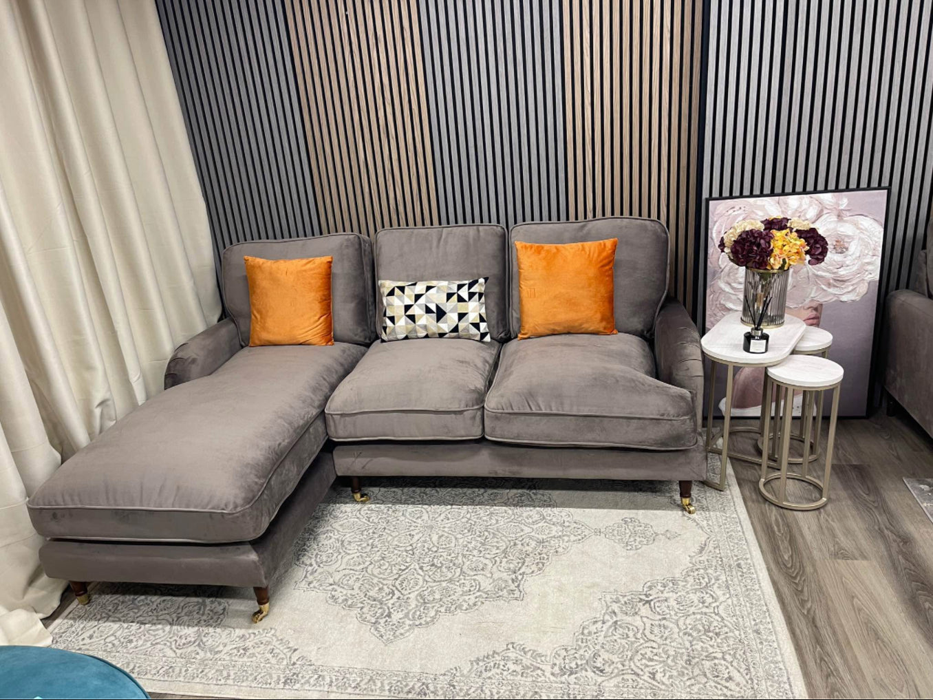 Ashby L Shape Velvet Sofa