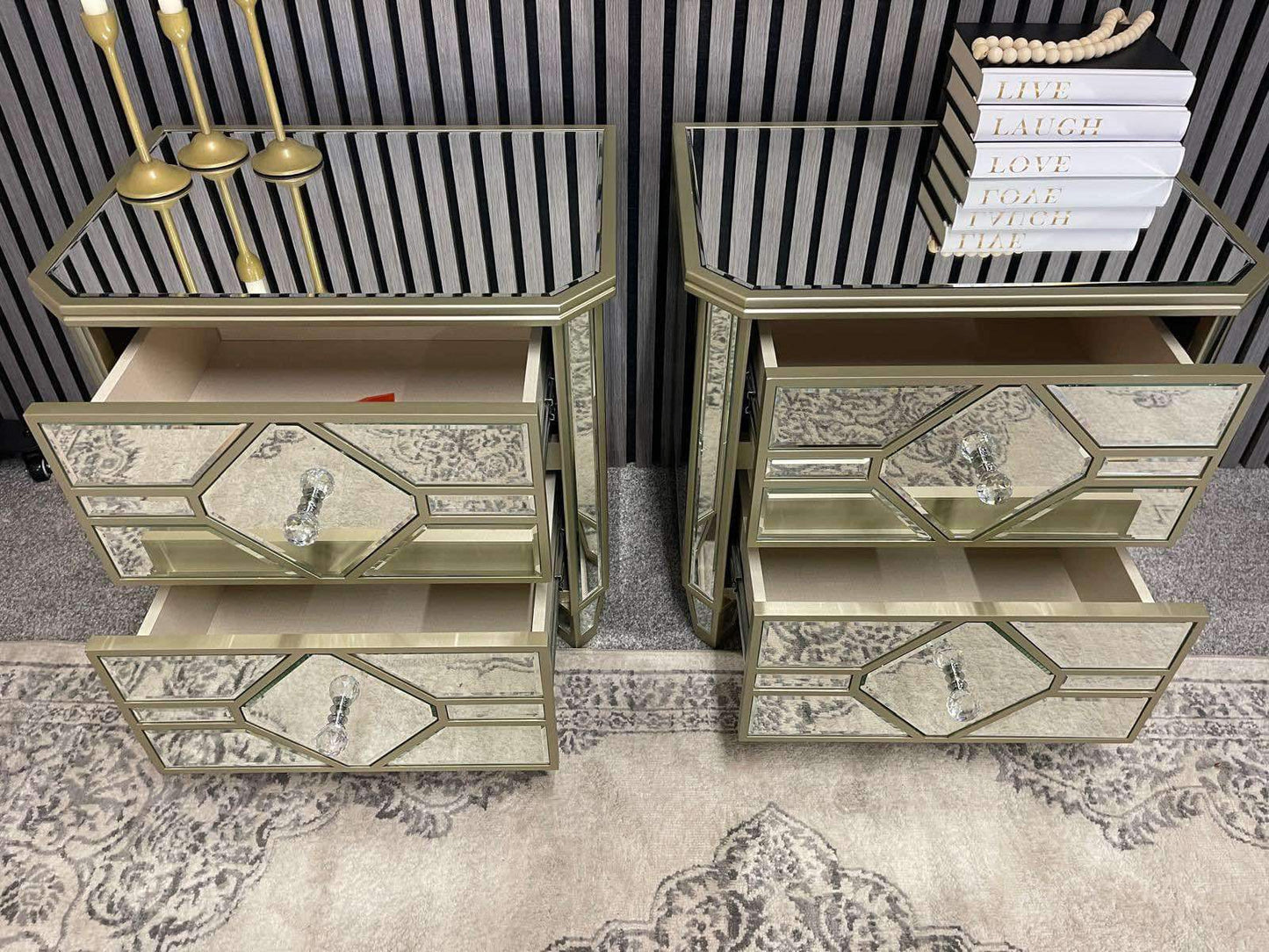 Mirrored Bedside Tables