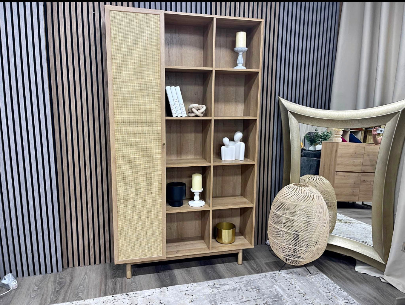 Made.Com Rattan Shelving Unit/Bookcase