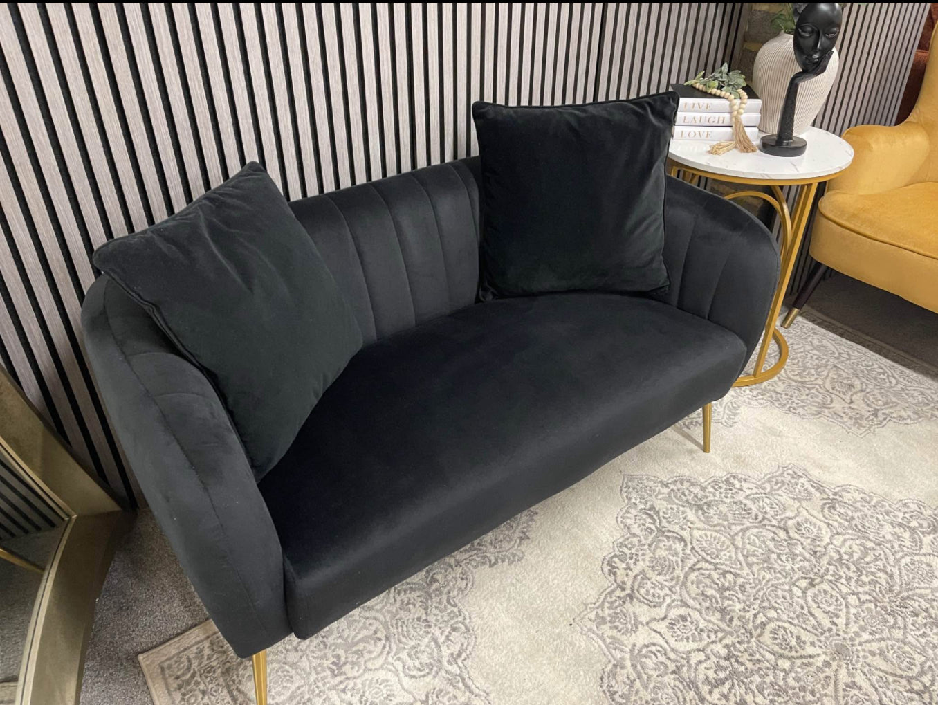 Black Velvet Sofa