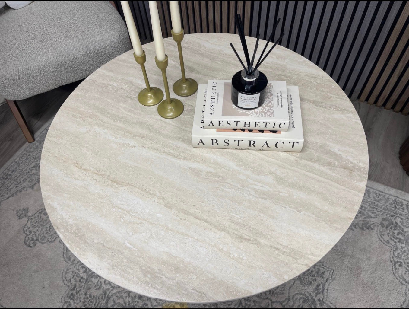 Stone Top Round Coffee Table