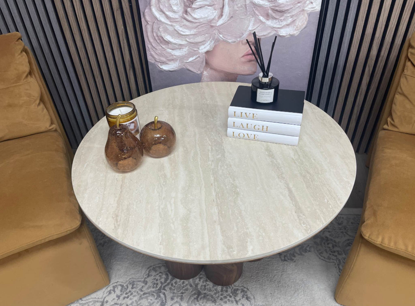 Marble Top Round Coffee Table