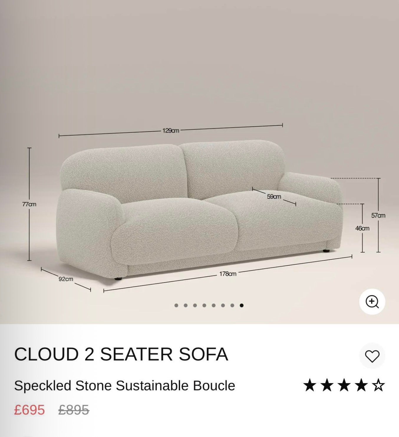 Cloud 2 Seater Sofa and Footstool