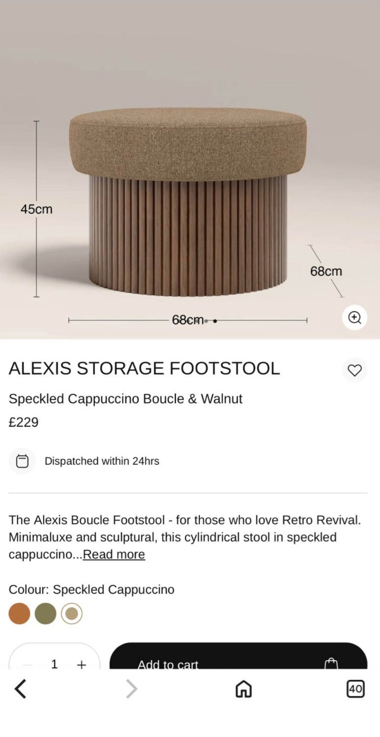 Alexis Storage Footstool