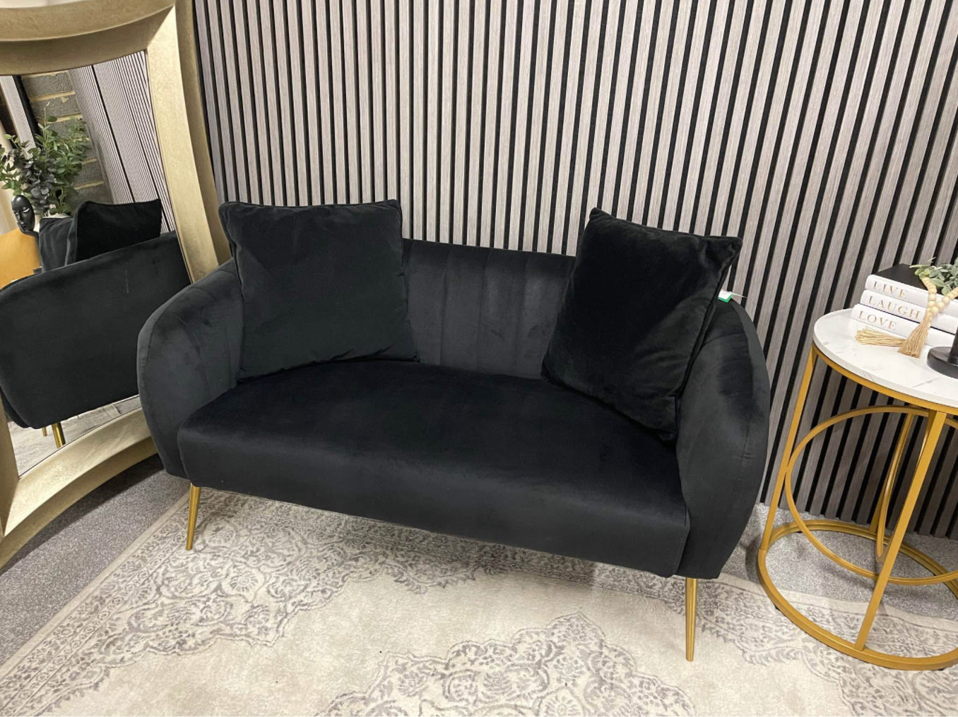 Black Velvet Sofa