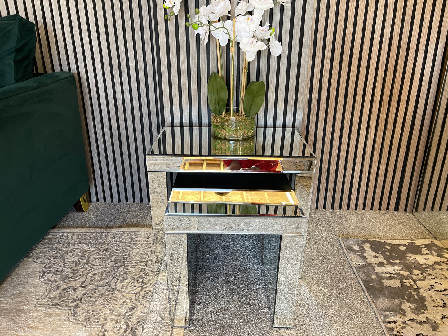Mirrored side tables