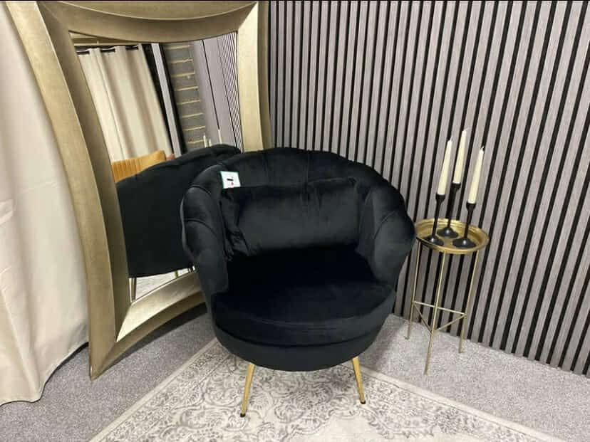 Black Velvet Accent Chair