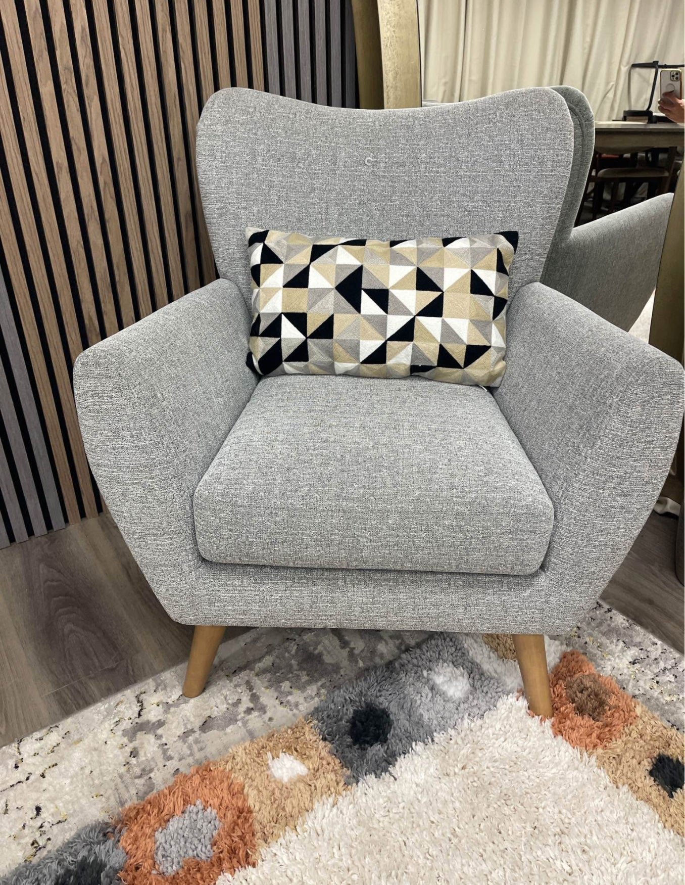 Next Chunky Chenille Grey Armchair