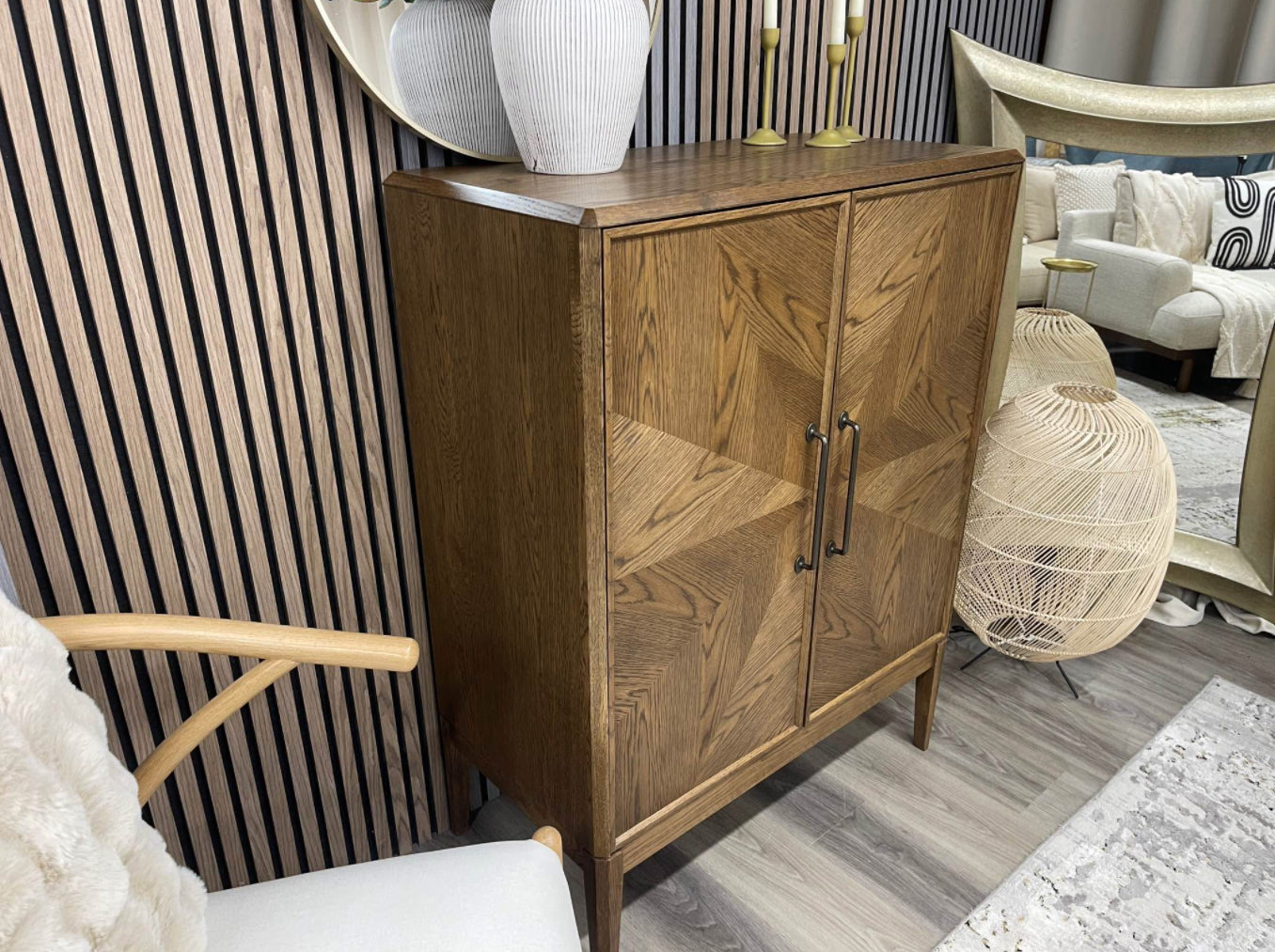 Next Nina Campbell Dark Oak Drinks Cabinet