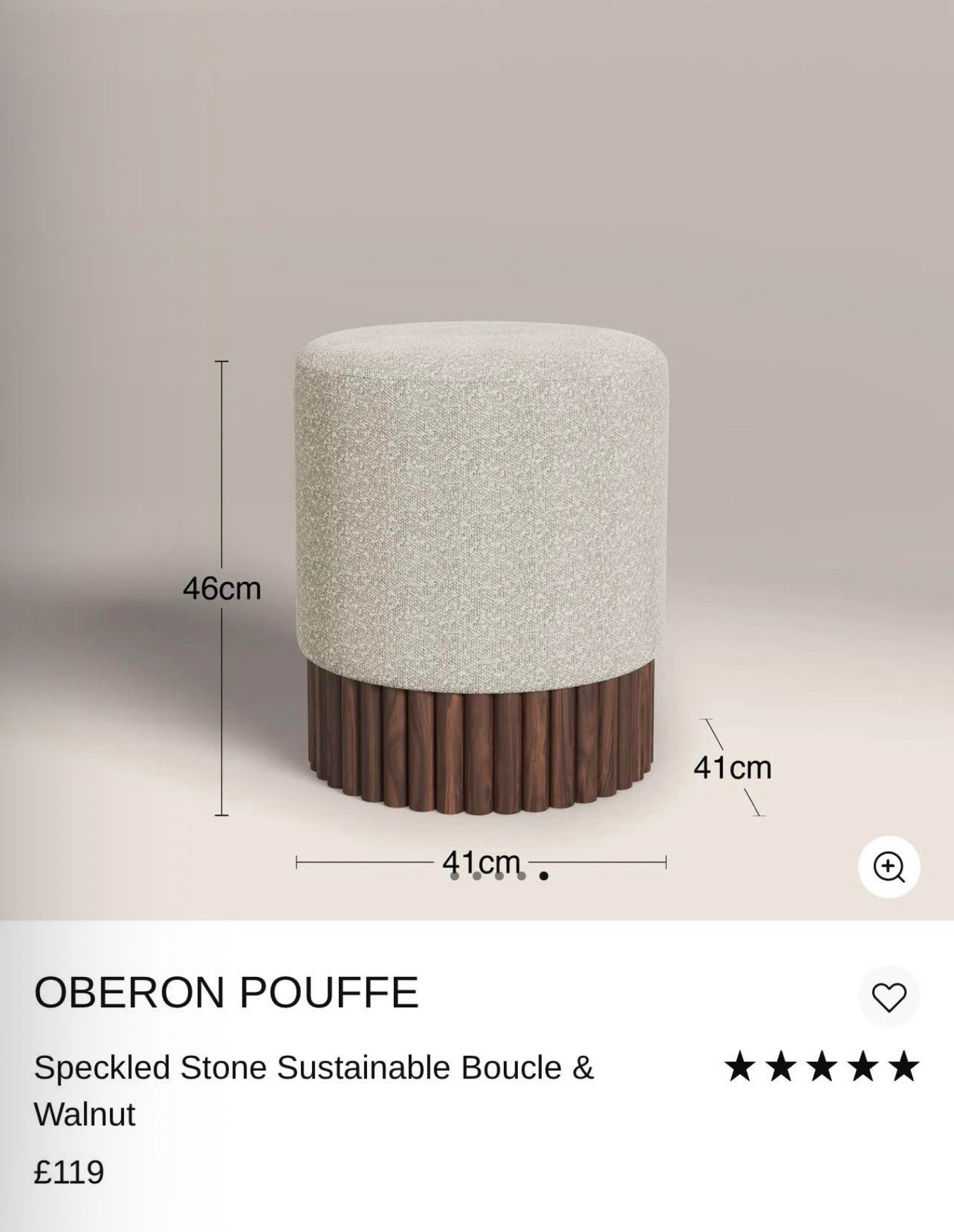 Speckled Stone Boucle Pouffe