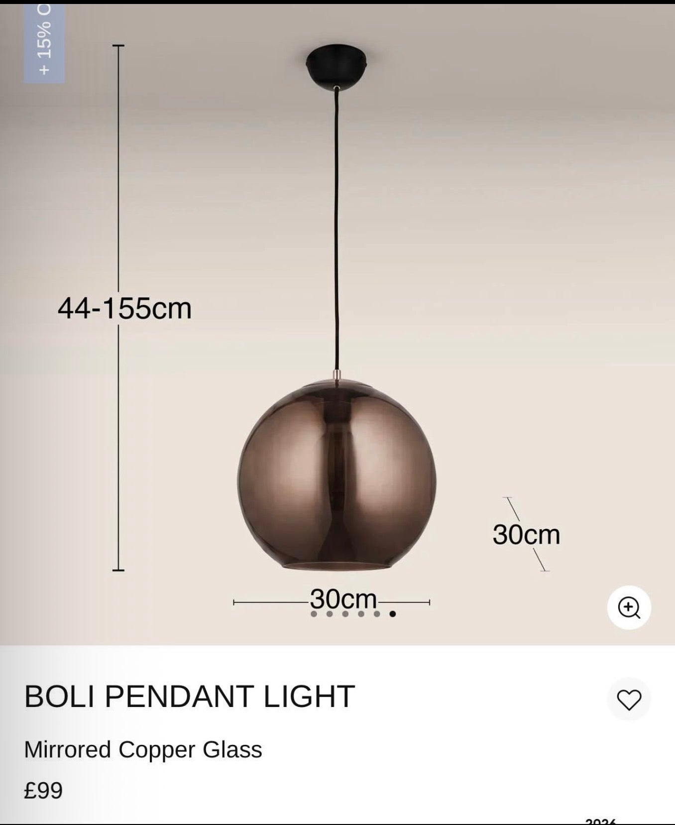 Mirrored Copper Glass Pendant Light