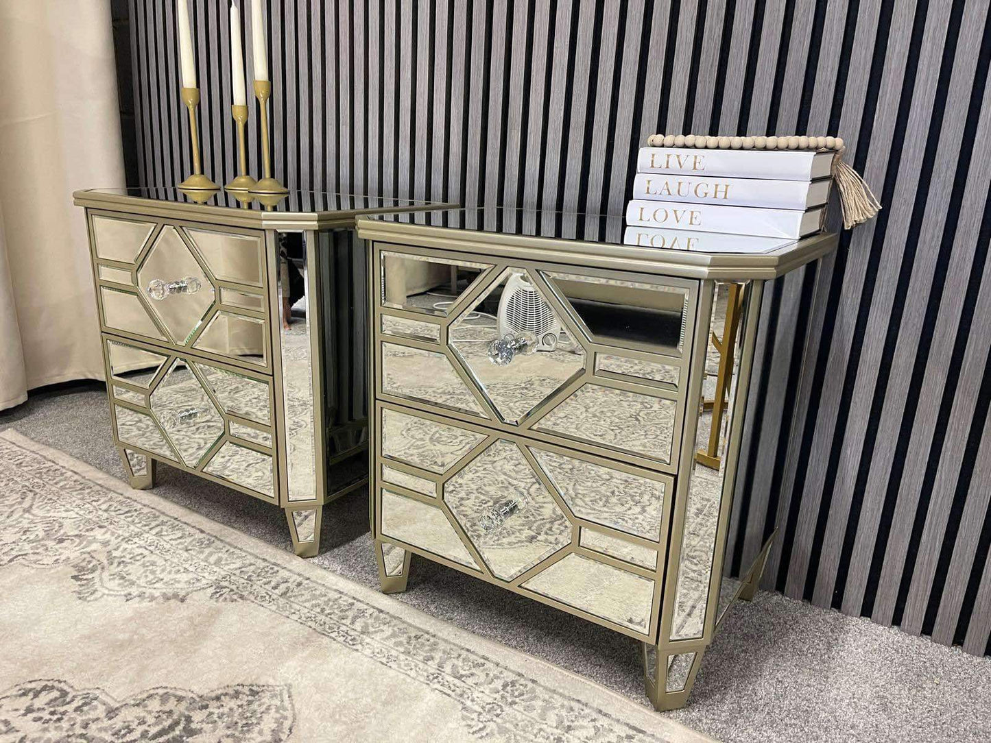 Mirrored Bedside Tables